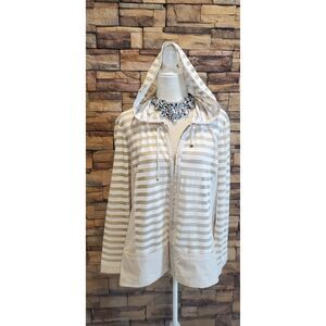 ZENERGY BY CHICOS COVER-UP BEIGE LONG SLEEVE POLY/SPANDEX SIZE 3(L)